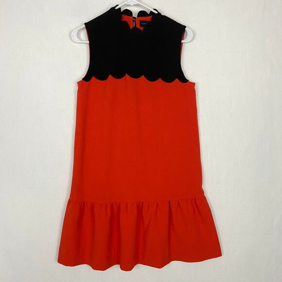 Victoria Beckham for Target Orange Black Scallop Sleeveless Short Dress Small - Picture 1 of 9